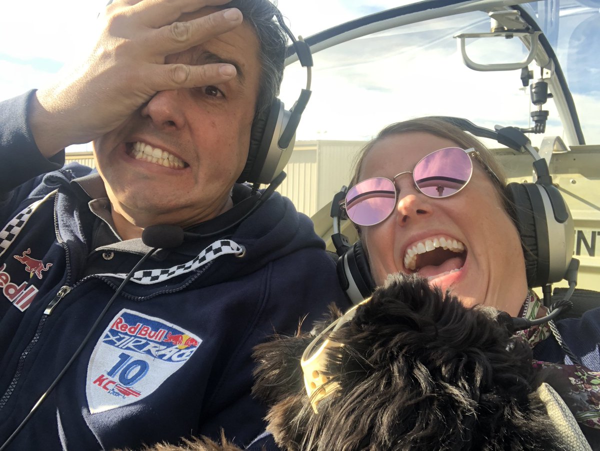 amyfleischer's tweet photo. Today we filmed the College of Engineering’s annual New Year’s video!  You will ahead to wait for the full video to see how I convinced Dr. Iscold to let me and my dog Bear fly his plane! https://t.co/K5i6Xr3mzM