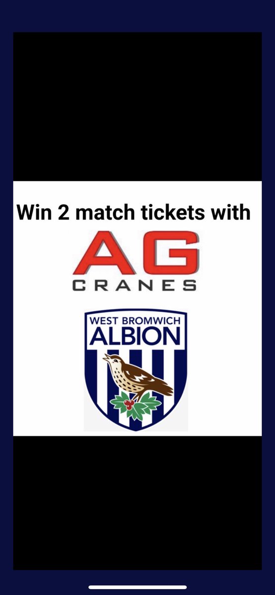 gantrycranes's tweet photo. Back by unpopular demand…

#WBA TICKET #COMPETITION.
We are offering a pair of #WBA tickets in the Halfords Lane Stand directly behind the #Baggies dugout for the @ReadingFC game on 11th Dec 2021. 3pm kick off, unusually.

Simply retweet this &amp; follow us for a chance to #win https://t.co/9Q9ikxdI5U