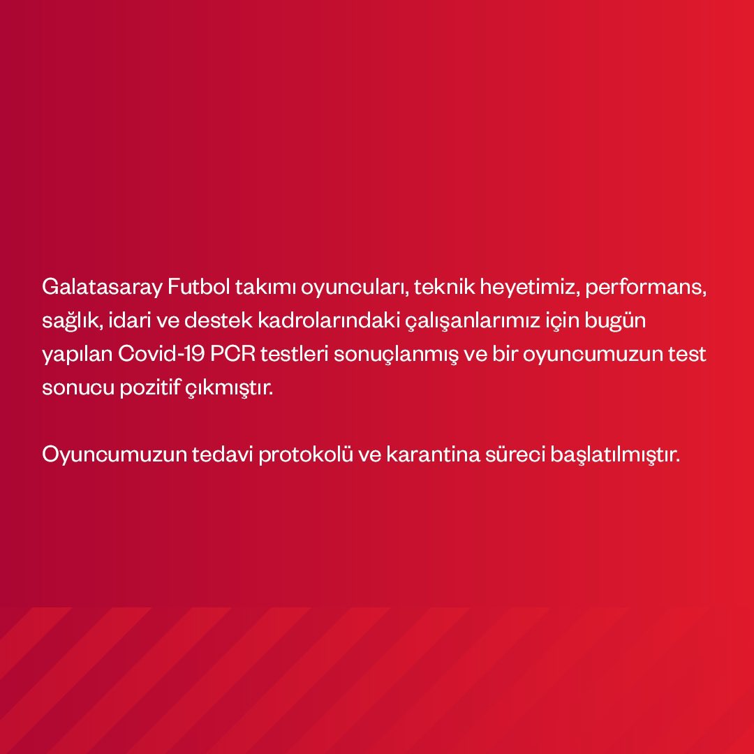 galatasaray sk on twitter futbol a takimimizin covid 19 test sonuclari hakkinda https t co livp26c94q twitter