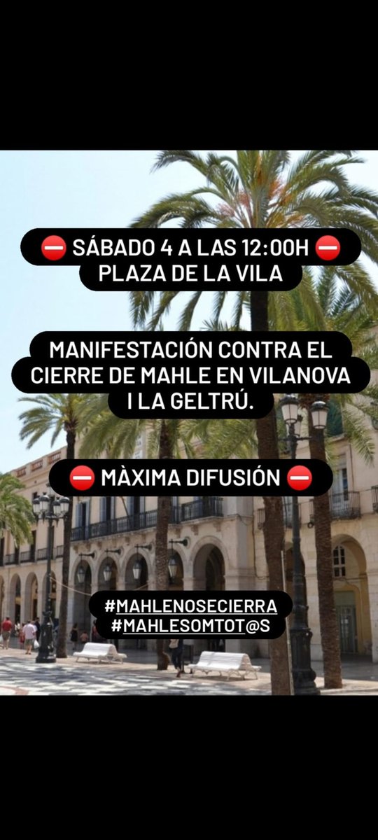 La Sección Sindical UGT FiCA HIPLUS estará presente para apoyar a la plantilla de Mahle en estos difíciles momentos. 
Mucha fuerza compañer@s 💪🏻💪🏻✊🏻
@ApgUgt