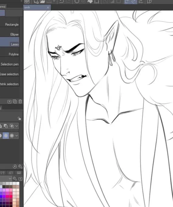 Took me a time to find a nice brush for lining but I think I found it (ง'-̀̀'́)ง 