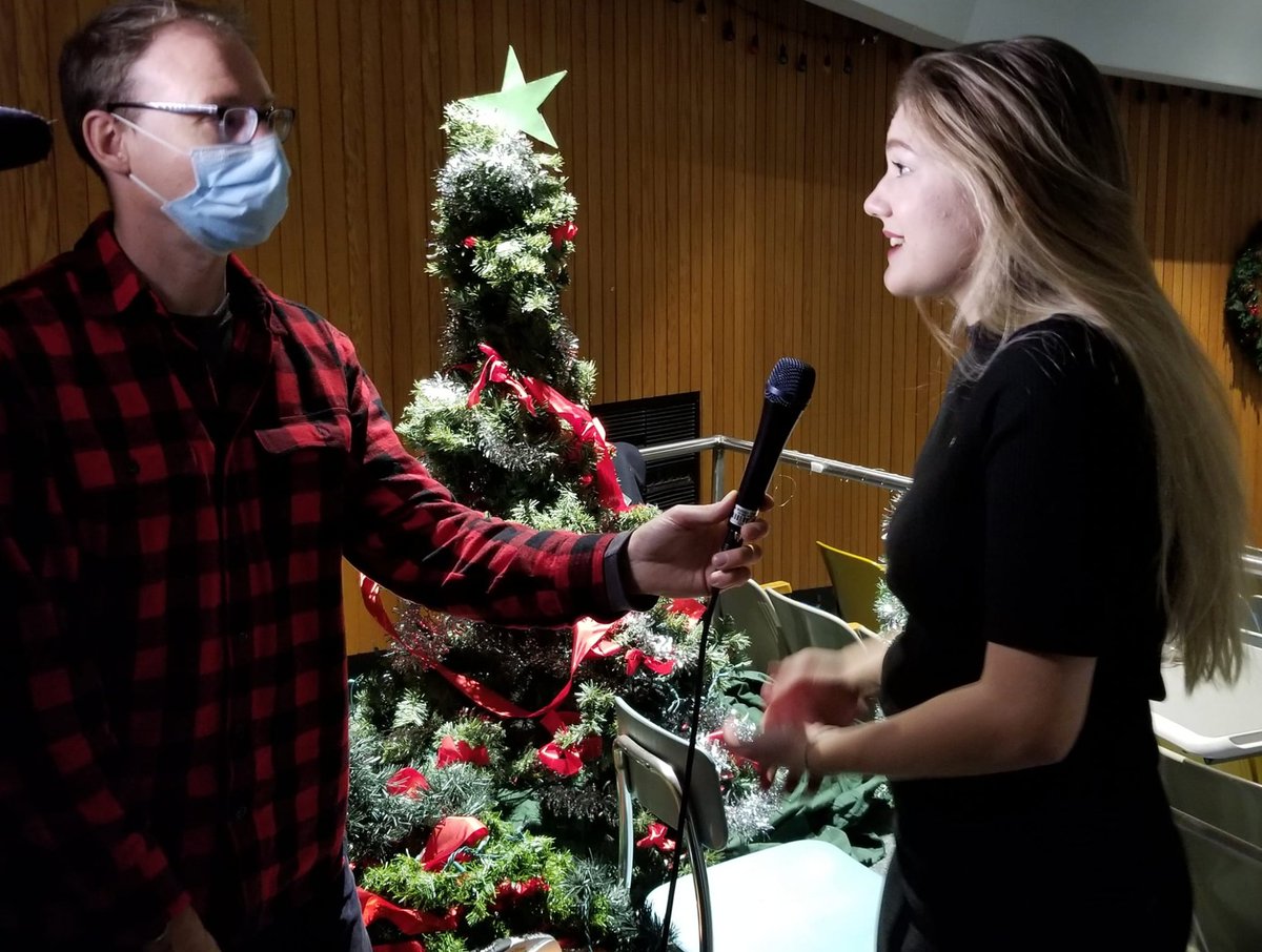 Interim Executive Artistic Director Linda Chin and WHS senior Ella Amarante were interviewed by Chris Wangler of WCAC-TV in Waltham this evening to discuss the joys of being back LIVE with ChristmasTime in Concert Dec. 4-12. The segment airs Thursday, Dec. 2.