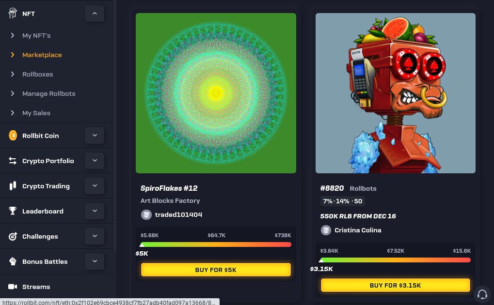Casinogiveaway2's tweet photo. Have you checked out @rollbitcom markeds place?
If not you should:https://t.co/DuivPbfbUo
Buy #spiroflakes, #rollbots, #CryptoSaint, #Bear, #ETHEREALS, #mutantapeyachtclub, #goon #ZombieToadz and so much more!
OR SELL #NFT #NFTs #NFTCommunity #nftart #nftcollectors #NFTartists https://t.co/AE6zzidoz4