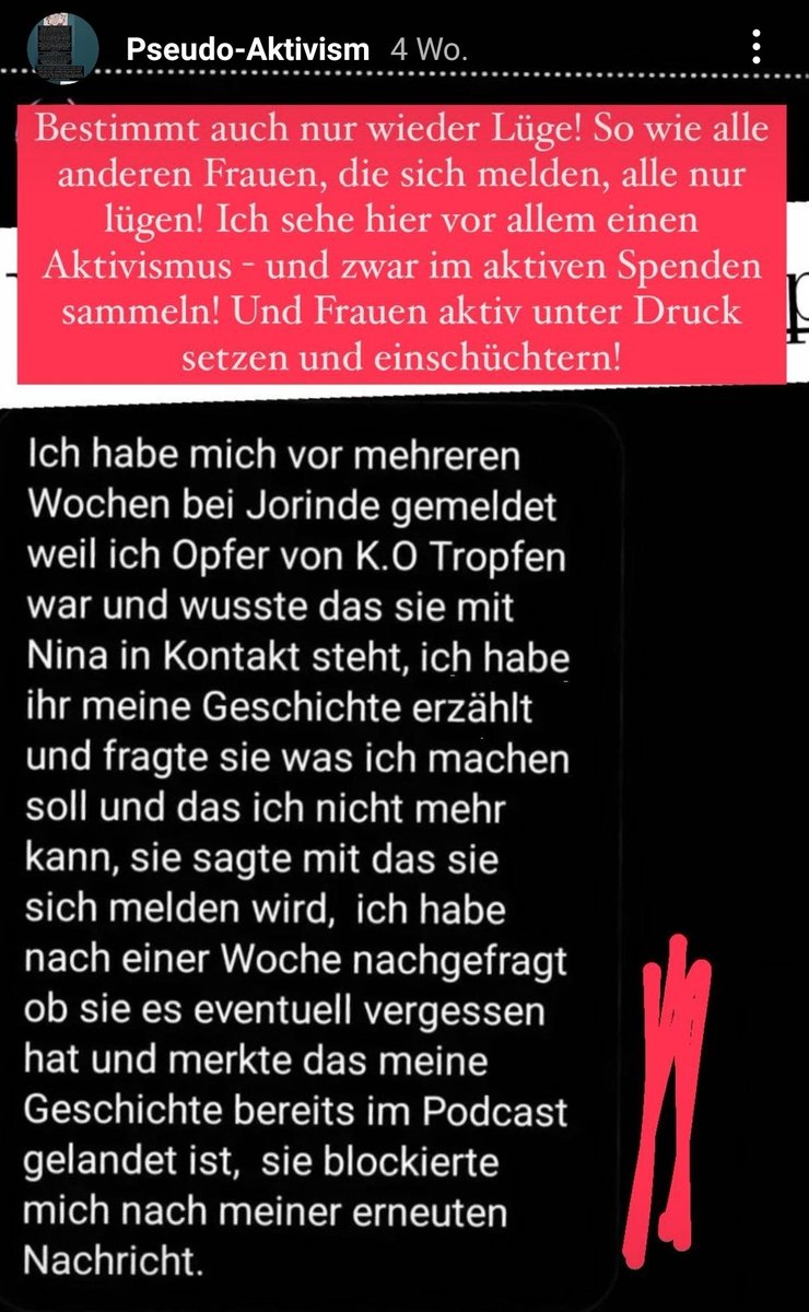 jorinde_wiese's tweet photo. Eines der am meisten geteilten Gerüchte der letzen Wochen, die unter anderem durch @vm_dittrich veröffentlicht wurden, war ich hätte die Geschichte einer Betroffenen von K.O. Tropfen gegen ihren Willen in einem Podcast verarbeitet. Meine Frage: Welcher Podcast? B! https://t.co/zr2JxpmOL3