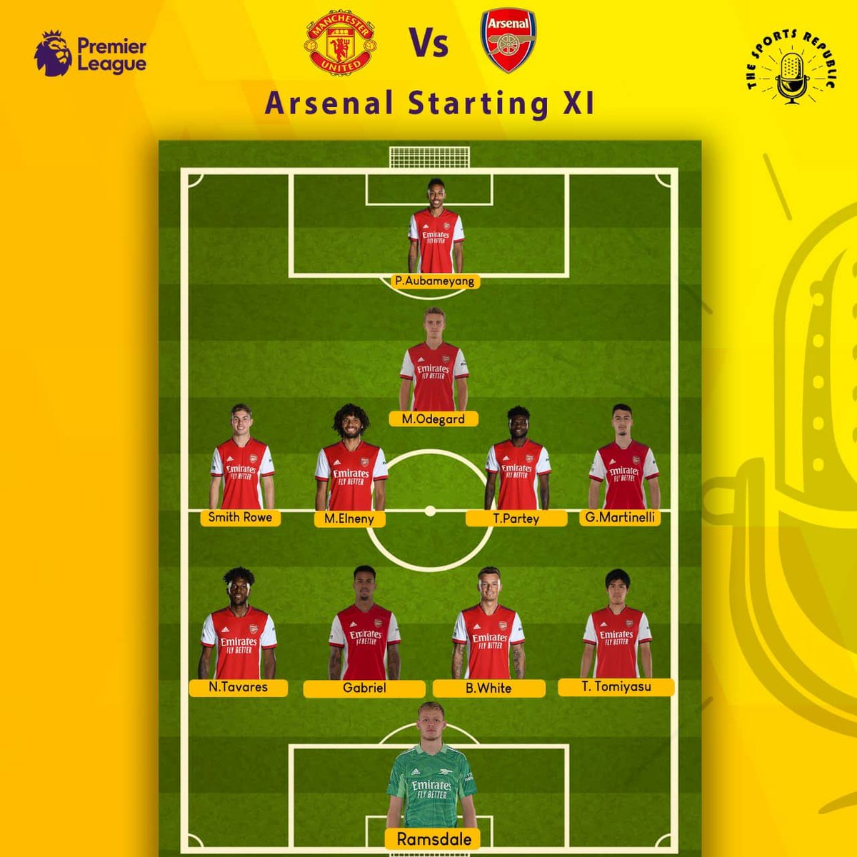 SportsR3public's tweet photo. Cristiano Ronaldo is back in the starting line-up.⚽
Bruno Fernandes is making his 100th competitive appearance for @ManUtd tonight.🔝

 #mufc #MUNARS #MANUTD
#ARSENAL #EPL #Soccee #cristianoronaldo #ARSNEW https://t.co/eFuTMYRnKv