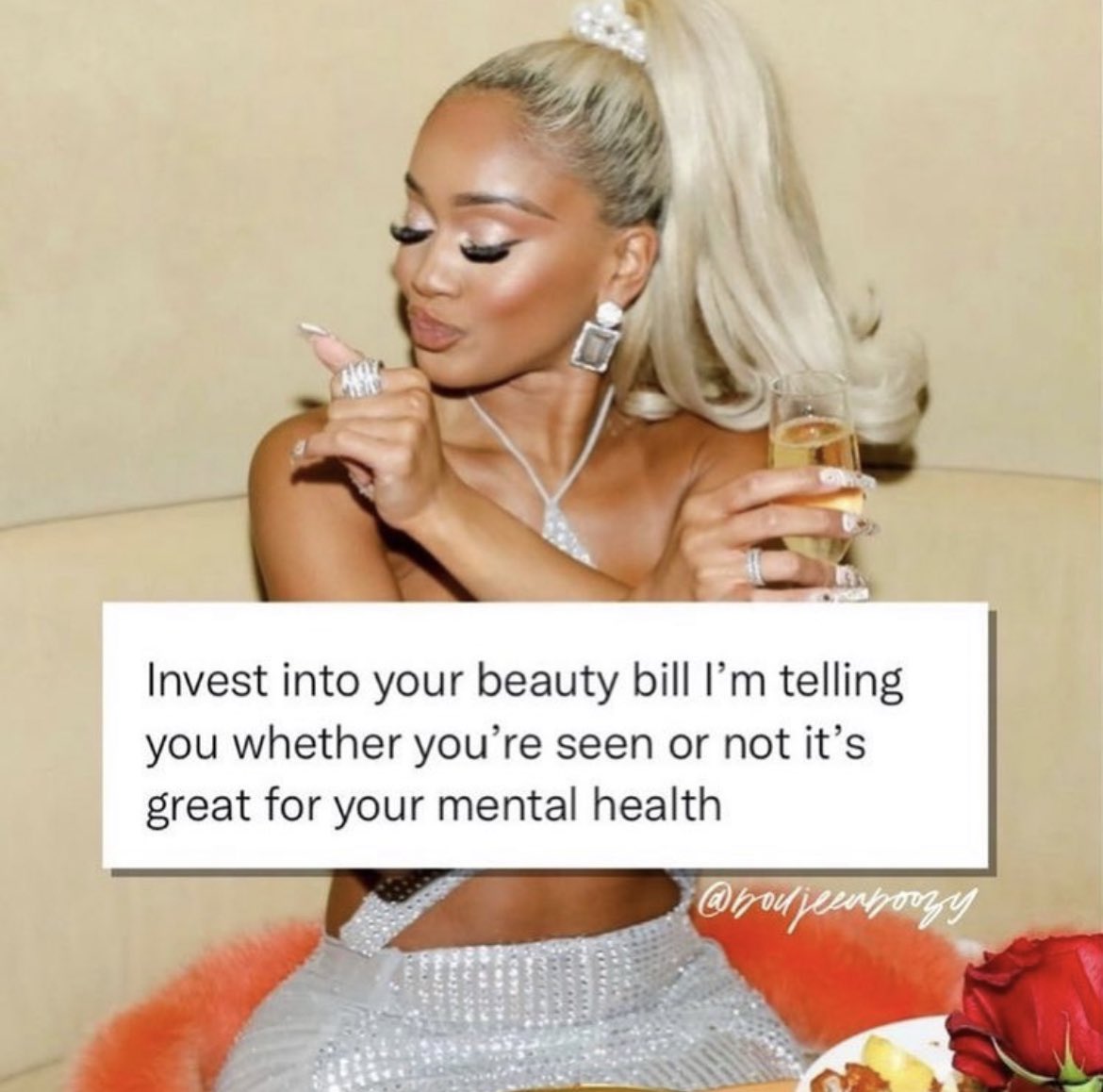 Hair, nails, brows, lashes, SKIN, body. Alldat.