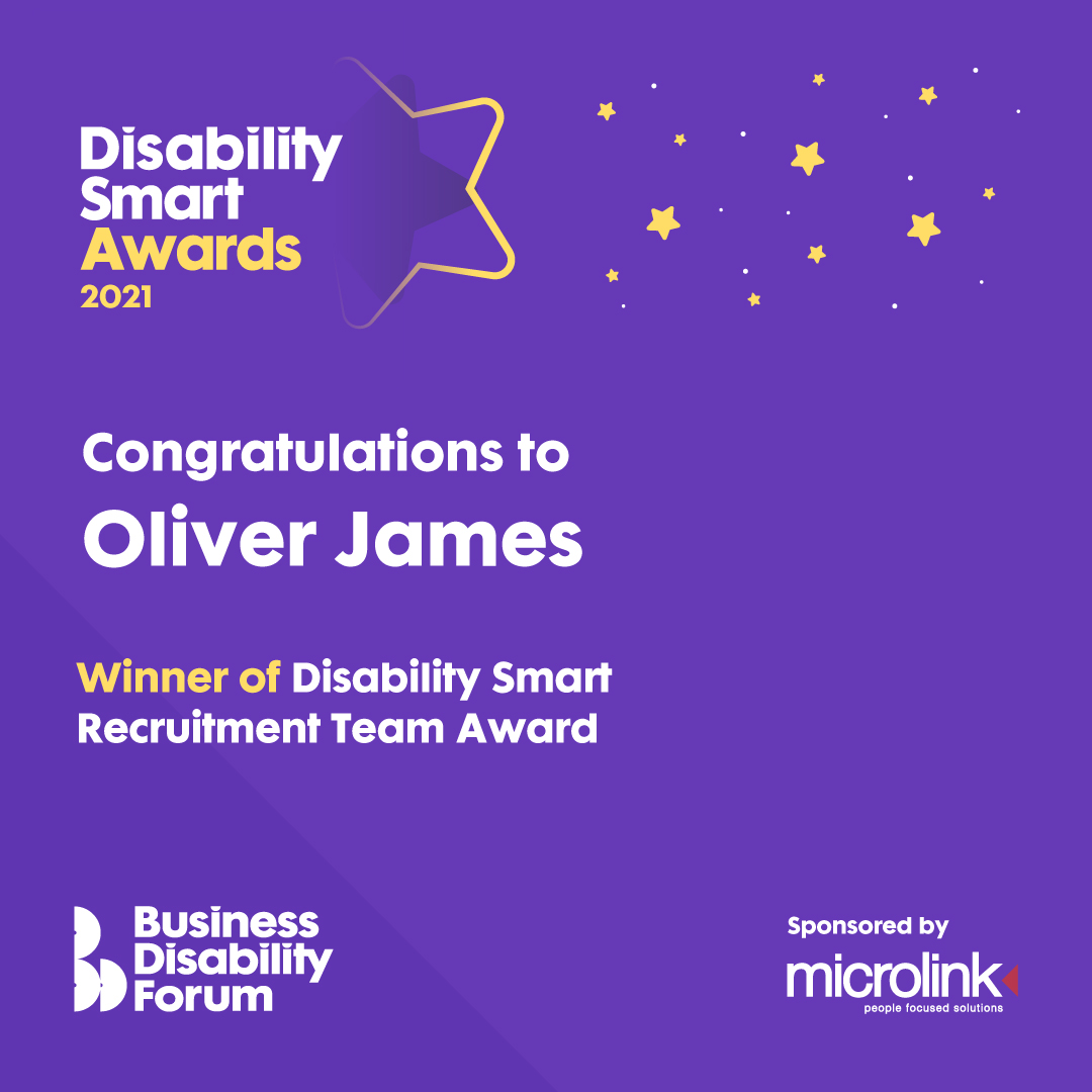 Congratulations to @OJAssociates for winning the Disability Smart Recruitment Team Award!

#DSAwards2021 

Thank you to sponsors <a href="/microlinkpc/">Microlink</a> #Recruitment