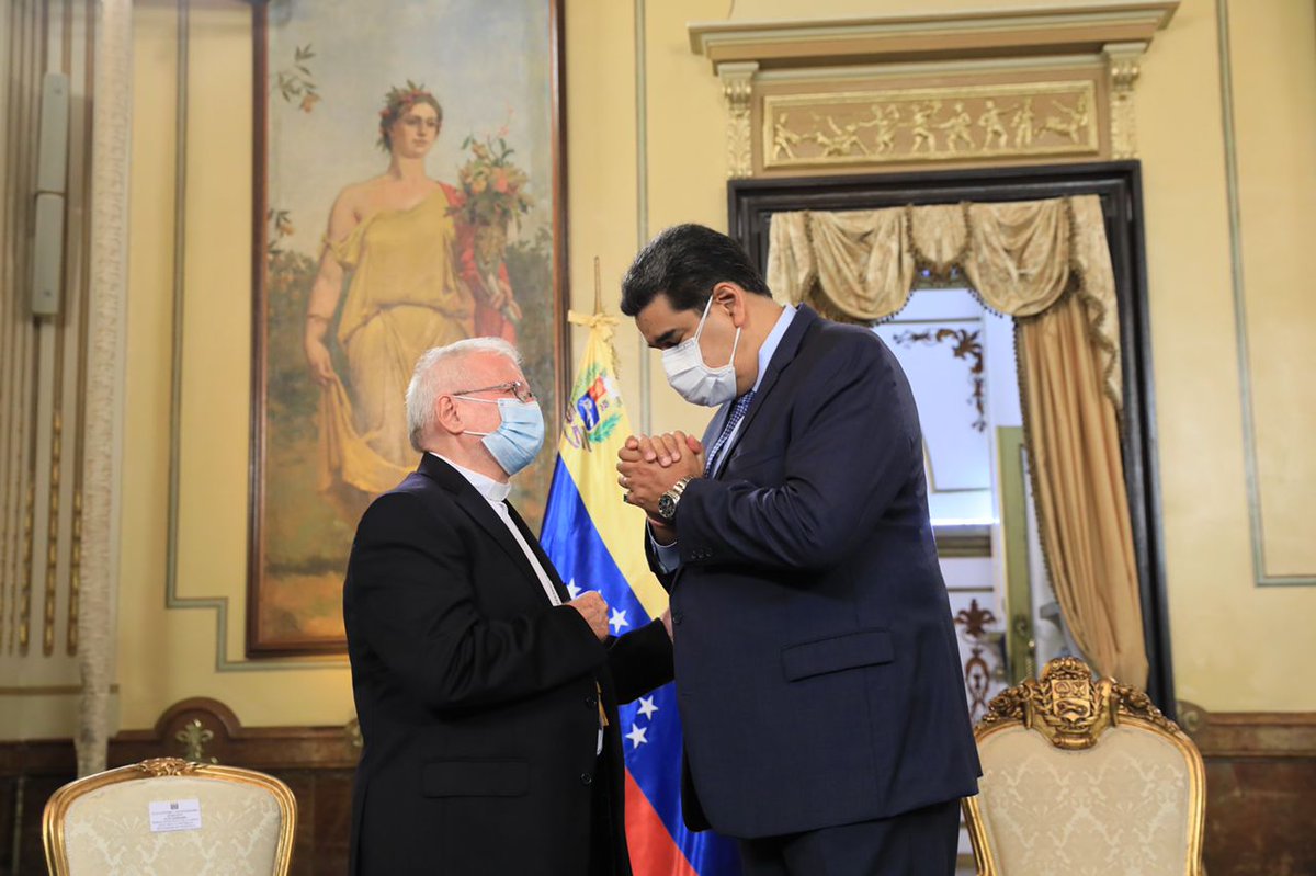 NicolasMaduro's tweet photo. Lamento la partida física de un gran amigo de Venezuela, Monseñor Aldo Giordano. Durante su estancia en nuestro país, demostró ser un defensor de la Paz y la unión. Pido a Dios sus bendiciones para este cristiano auténtico, y mucha fortaleza para sus familiares y allegados. https://t.co/bqCj4GTlq4