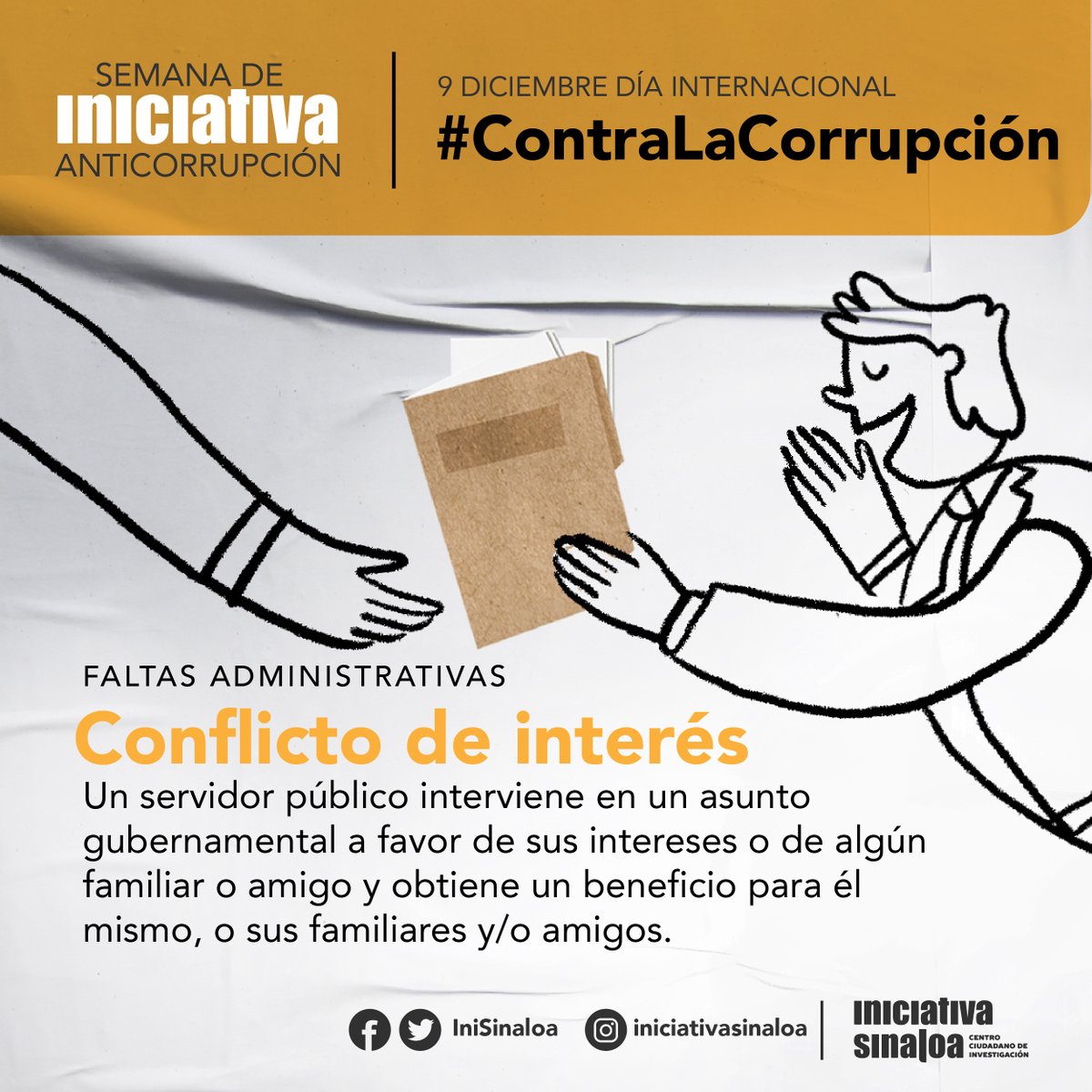 IniSinaloa's tweet photo. #SemanaIniciativaAnticorrupción
En el marco del Día Internacional #ContraLaCorrupción🕵te compartimos cuáles son las faltas administrativas que los servidores públicos cometen con más frecuencia 🚫 https://t.co/VvmI78ZRXY