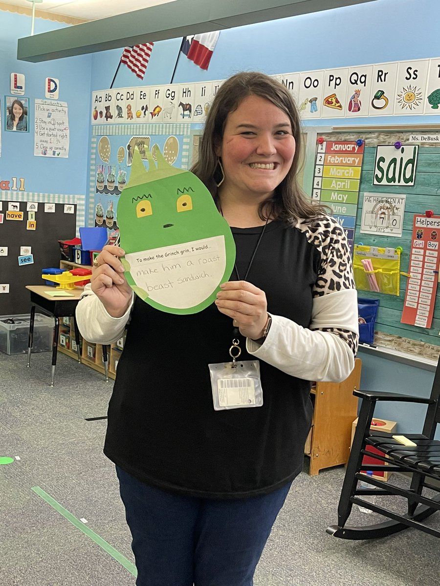 followthelita2's tweet photo. What would you do to make the Grinch 😀 Grin? Ms. DeBusks kindergarten class has great ideas! #studentcentered @mitziclarkrich @agilmore1 @StarrettElem @StarrettElem @engage_learning https://t.co/KGyxSPDh3b