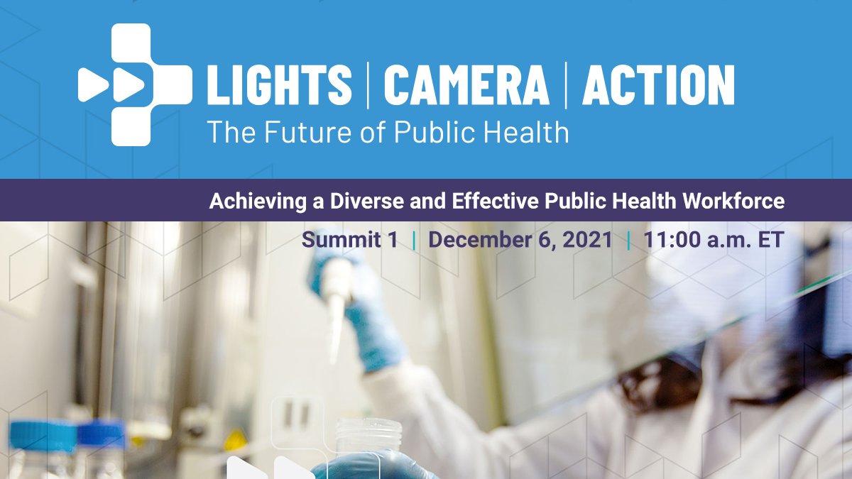 You’re invited! Join the Lights, Camera, Action: The Future of Public Health National Summit Series, today at 11 AM ET where public health leaders will discuss an action-oriented approach to rebuilding our nation’s public health workforce. futureofpublichealth.org #LCASummit