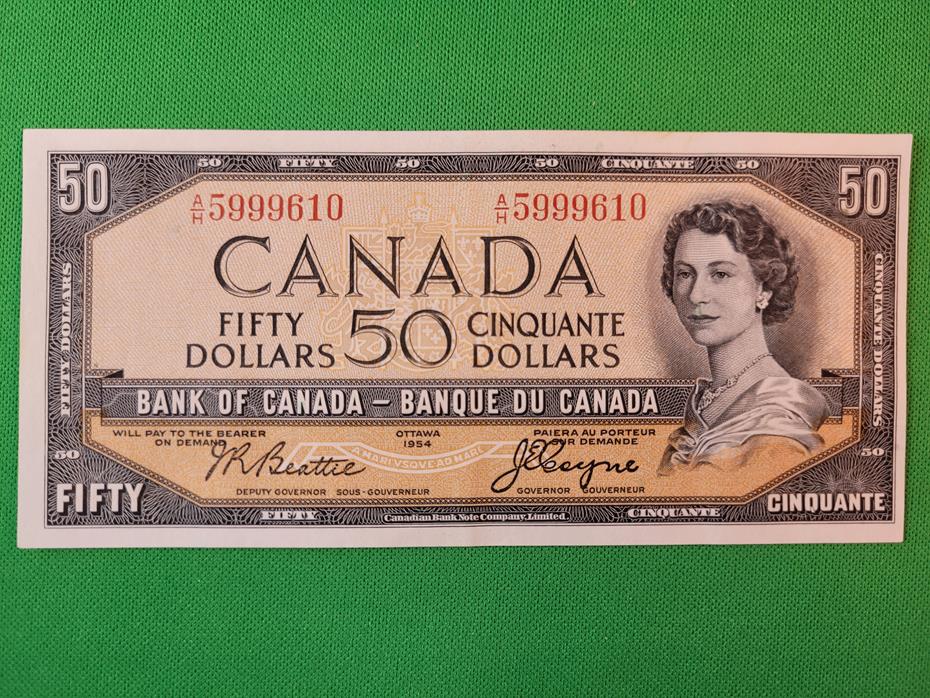 mcdauction's tweet image. Lot 3177 - 1954 Canadian $50 Bill 
mcdougallauction.com/bid.php?arg=D4…
#rarebanknote #banknotes #auction #cad