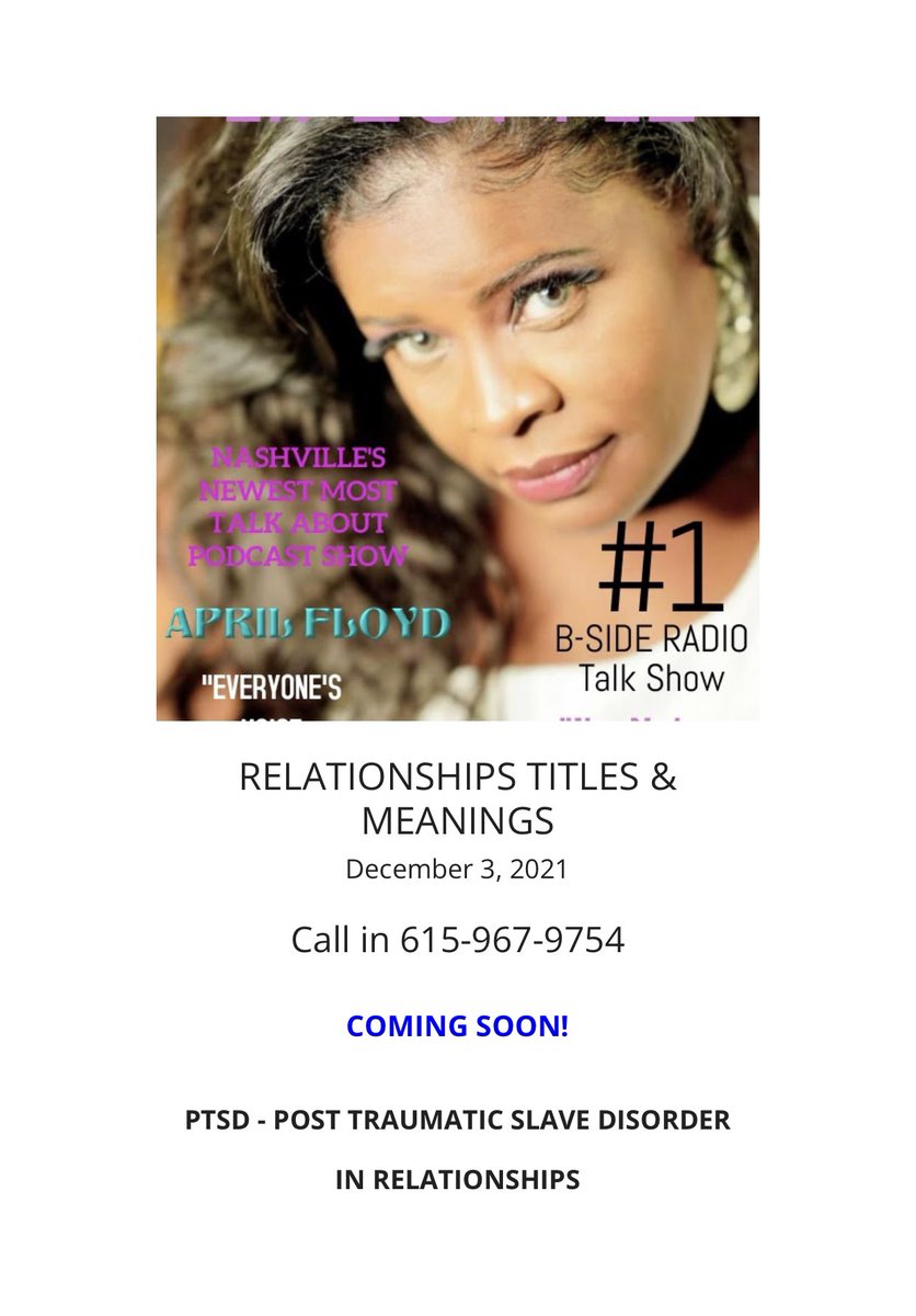 FEG1EDAP's tweet photo. See y’all Friday on B-Side Radio Show! Tune in @1PM CST. To be a guest on the show email EandA@Fegroup.biz. Call into the show with your thoughts at 615-967-9754! Don’t miss the show! I’m Not a Psychiatrist But I’m Just Sayin’ every Monday | Wednesday | Friday. 
#Aprilfloyd https://t.co/ToU4iDH6XR