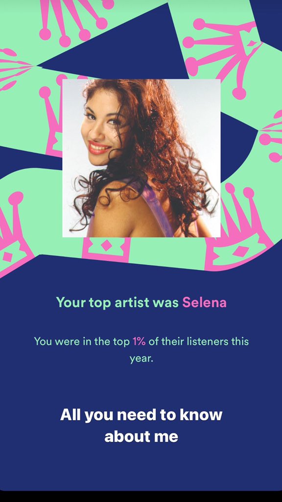 I made it to TOP 1% LISTENER for Selena Quintanilla! #HONOURED #SpotifyWrapped https://t.co/ycCTahSkuU
