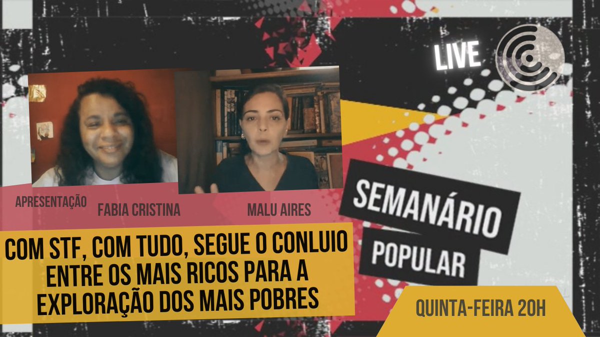 comunicadoresTT's tweet photo. Hoje, 20H, assista a live Semanário Popular, sobre as principais notícias do povo brasileiro, no canal Comunicadores Populares.

Ative o sininho!
https://t.co/EZLuh3fqKW

#comunicadorespopulares https://t.co/B4RKcTzE1l
