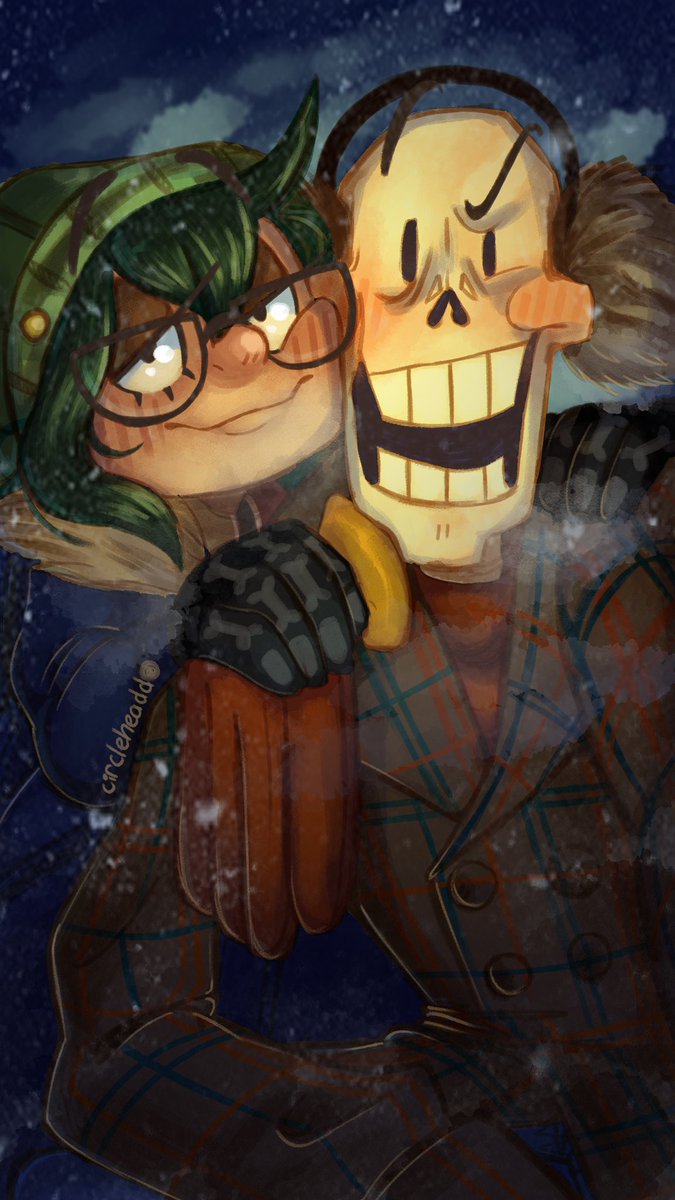 circleheadd's tweet photo. it’s December, so here’s a pic I started last Christmas and then finished in like April or something and then sat one for another 8 months #undertale #papyrus #papyrusxselfinsert #selfinsert https://t.co/jxzU4B71tl