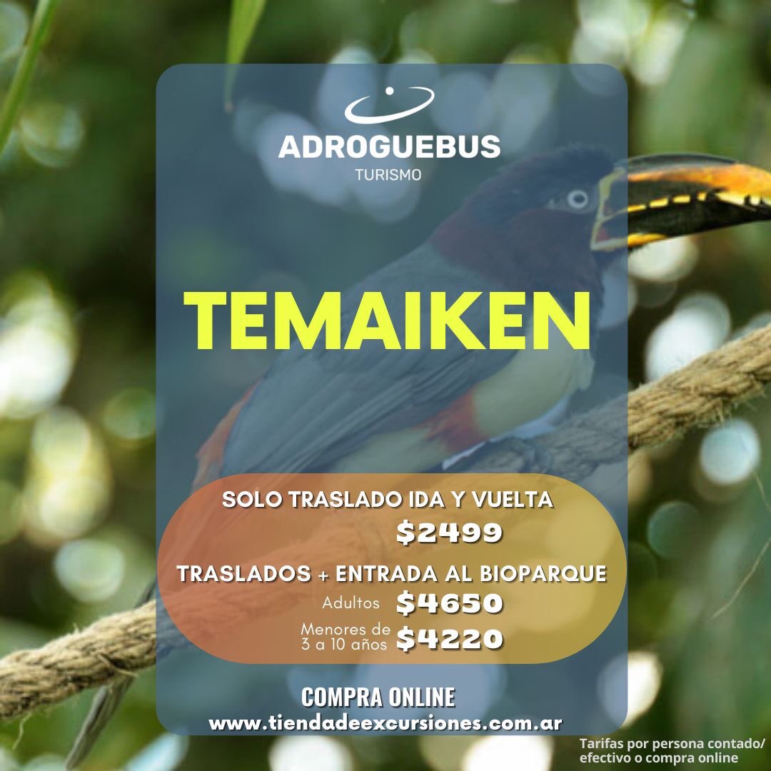 AdrogueBusTuris's tweet photo. ❗️❗️ÚLTIMOS LUGARES PARA ESTE SÁBADO❗️❗️
📍Tigre / Temaiken
🚐 Salida Sábado 4 de Diciembre a las 9 hs desde zona sur, capital, zona oeste y norte.
📲Compra AHORA tu lugar ingresando a https://t.co/3ZQuXrbGPT https://t.co/qPdgUs5iG7