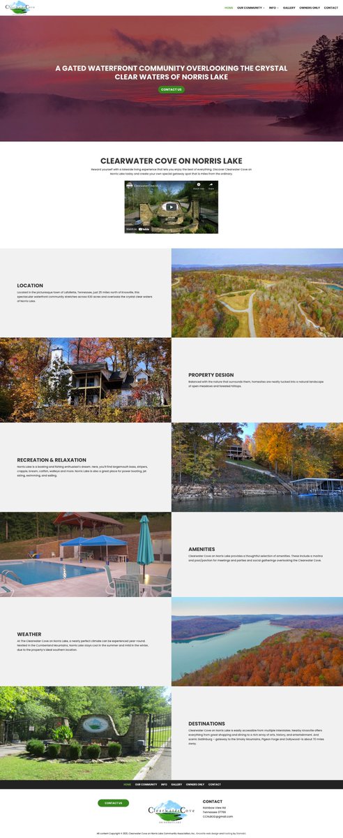 slamdot's tweet photo. We really enjoy this refreshing design for Clearwater Cove on Norris Lake! 🚤

🏡 Check it out: https://t.co/aLaZO9PaH8 

#KnoxvilleWebDesign #GraphicDesign #NewWebsite https://t.co/6ml58bHMhR