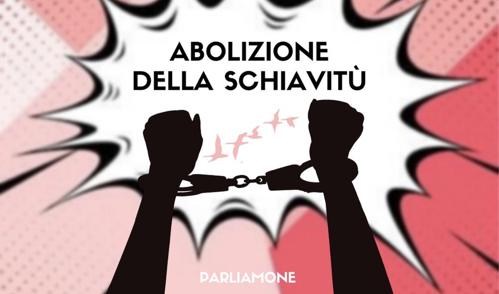 CorisLab21's tweet photo. Oggi, #2dicembre, è la giornata internazionale per l’Abolizione della #Schiavitù.
72 anni fa le @UN approvarono per la repressione del traffico di persone e dello sfruttamento della #prostituzione.
Ancora oggi però milioni di persone sono vittime della schiavitù moderna.

#SMM21 https://t.co/BeX94g1ILa