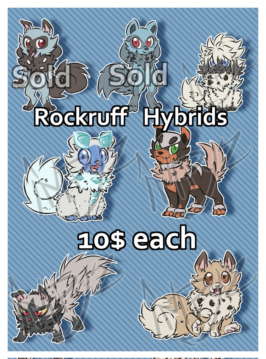 ImpyzNSo's tweet photo. //dusts off this place
Hi everyone! I made some pokemon adopts, hope they all go to a good home ^^
The Riolu ones have been claimed already, the Galarian Darumaka, Houndour, Furfrou, Poochyena and Eevee Rockruff hybrids are available,each are 10$, you can PM me for payment info! https://t.co/nz0o0sK4VA