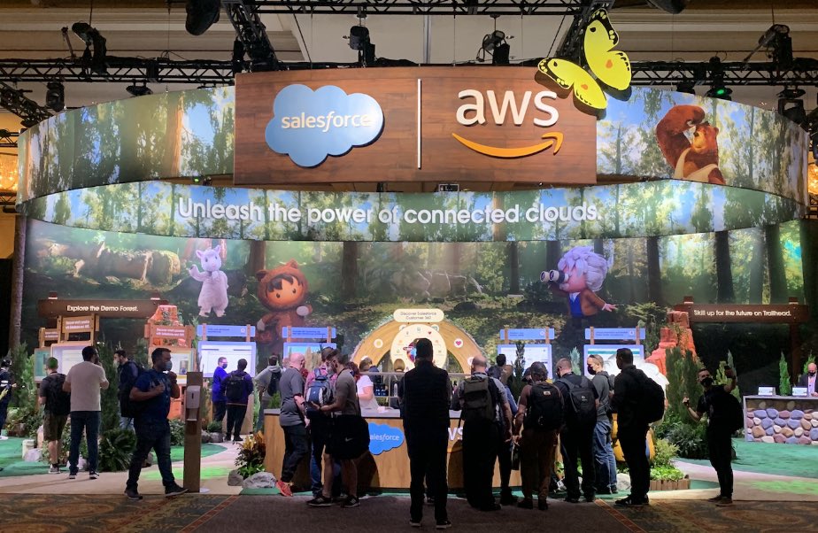 ryanaytay's tweet photo. Very excited to be back at #reinvent21 after two years. Together with @awscloud we're helping our customers unleash the power of connected clouds. Come by the Content Hub to meet the @salesforce team! https://t.co/VFofx7KrT9