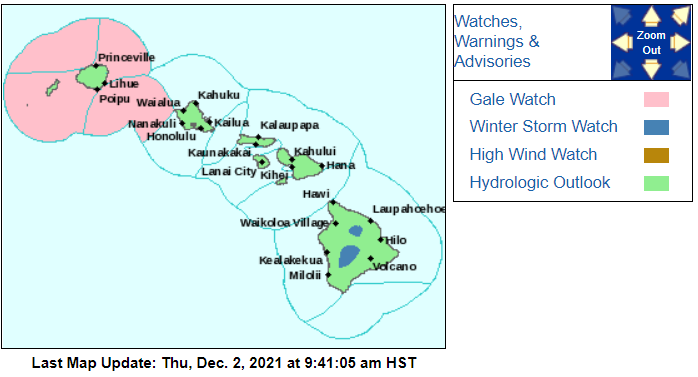 As of 3pm EST, only two states in the U.S. have a winter weather product issued within their borders. One is Alaska and the other? Hawaii! 🌴 The current snowpack on Mauna Loa's summit can be seen with visible satellite, with more snow expected to fall this weekend.