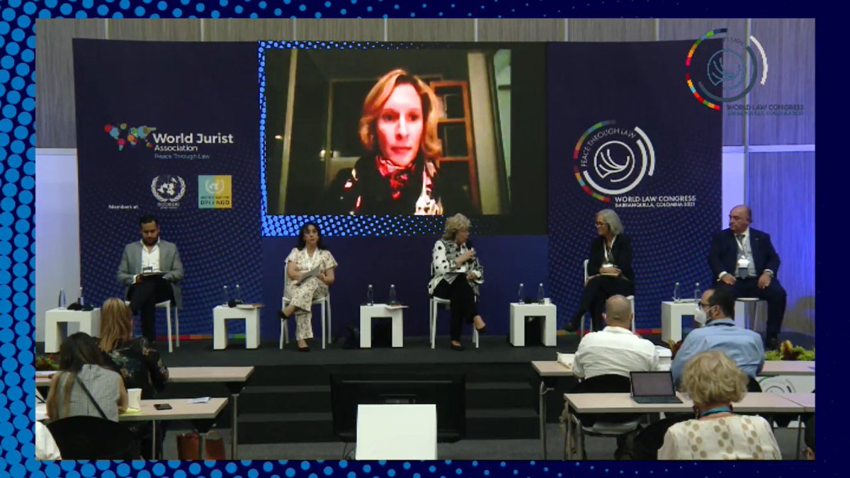 MinjusticiaCo's tweet photo. #AEstaHora en el #WorldLawCongress 2021 se realiza el panel N°7 Inteligencia artificial y el estado de derecho, moderado por @VivianeRedingEU, Vicepresidenta de la WLF , donde los panelistas dialogan sobre las garantías legales frente a los algoritmos y su discriminación. https://t.co/ueTK22L3Mk