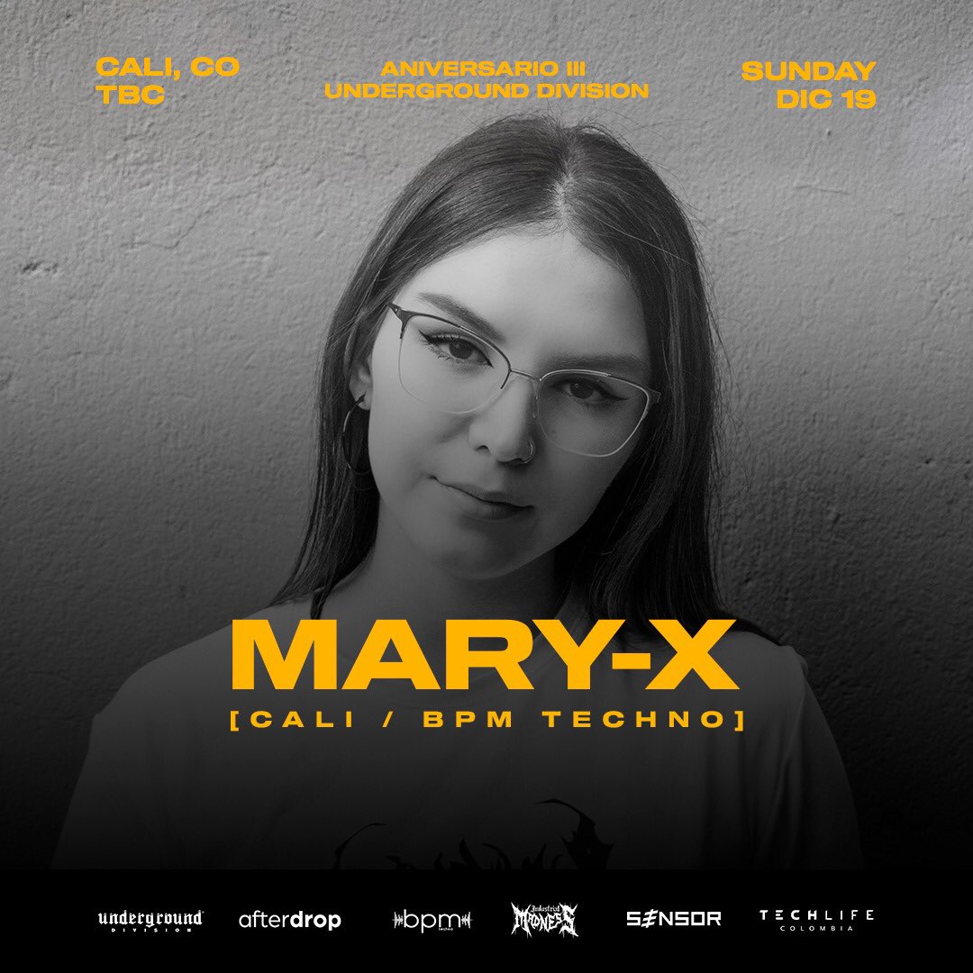 Underground_Div's tweet photo. La cuota local la encabeza la integrante del colectivo Bpm Techno. Considerada como una de las artistas más sobresalientes de la nueva ola del techno, es un placer tener en Parfait🇫🇷 a MaryX🇨🇴
#UndergroundDivision #Afterdrop #Bpm #IndustrialMadness #Sensor #Techlife #CaliCO https://t.co/Y85bLYpRtd