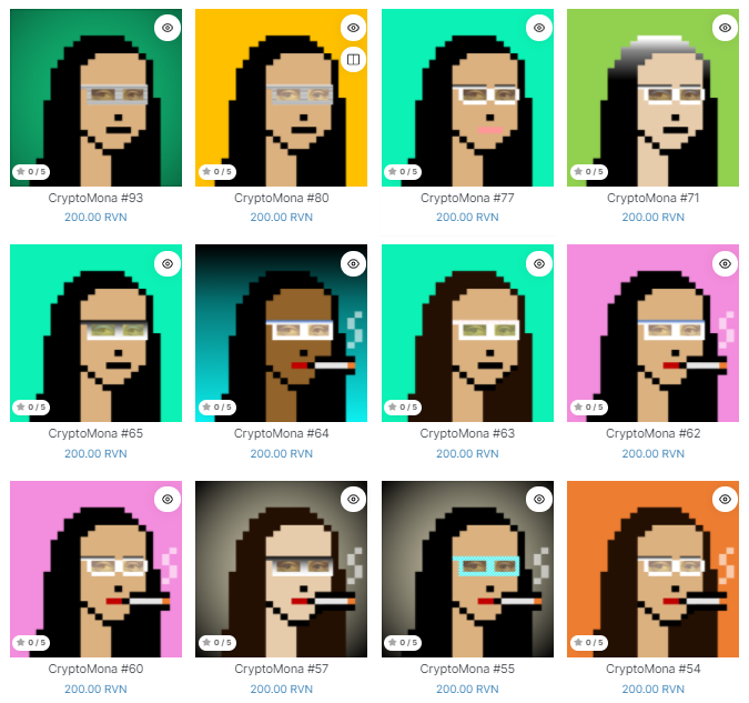 AssetKeen's tweet photo. #Ravencoin NFT Collectors, there are only 15 Series I #CryptoMonas left for sale at
https://t.co/cpbpRG7Ivq
Series 1 is the classic Mona Series. 0nly 100 were minted and I burned 2 of them.
https://t.co/9H1X7PcKQW
https://t.co/vovb2UlWnN
16 https://t.co/GjtKFIKMkD