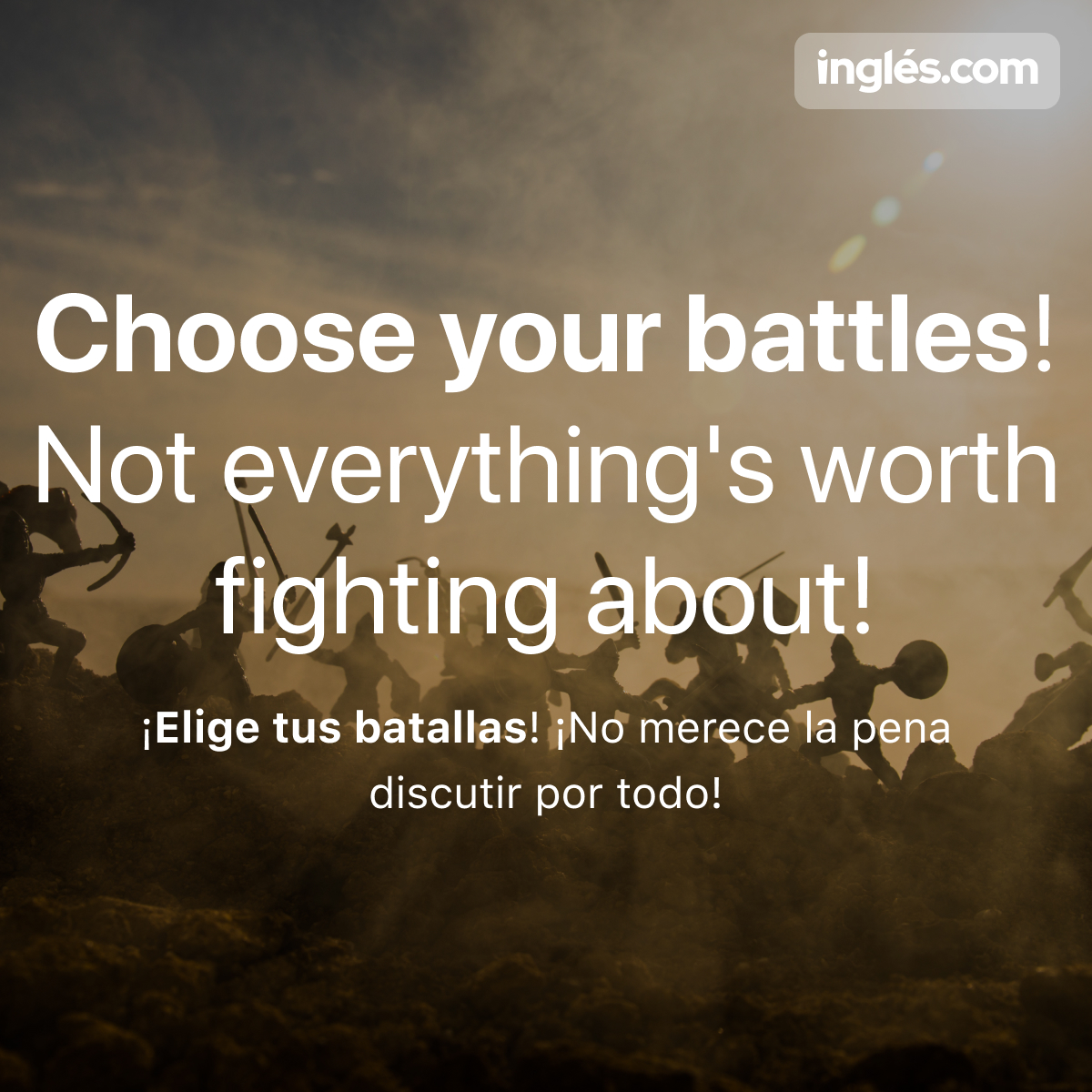 app_ingles's tweet photo. ¡El #ModismoDelDía de hoy es "to choose one's battles"🥊!
.
.
#LearnEnglish #AprenderIngles #Ingles #AprendeIngles #EstudiarIngles #Idiom #EnglishVocabulary #EnglishIdioms #ModismosEnIngles #ExpresionesIdiomaticasEnIngles https://t.co/iIZBQyBIP4