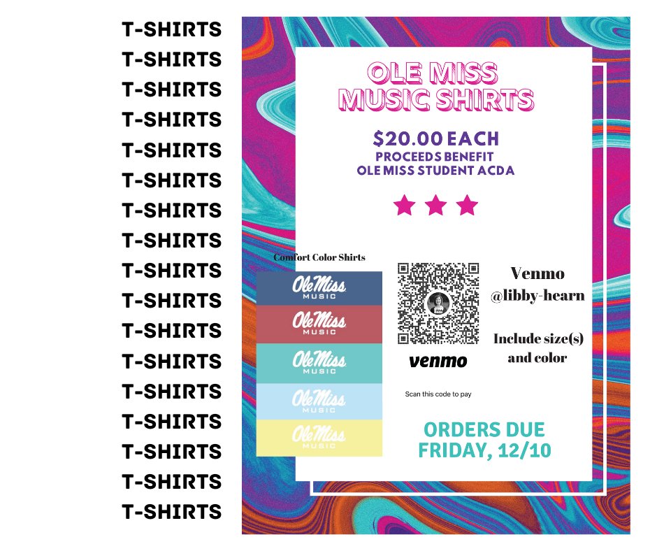 Get your UM Music T-shirts! Proceeds benefit the UM student chapter of ACDA. We have already placed our order; what are you waiting for?!  #ummusicfamily