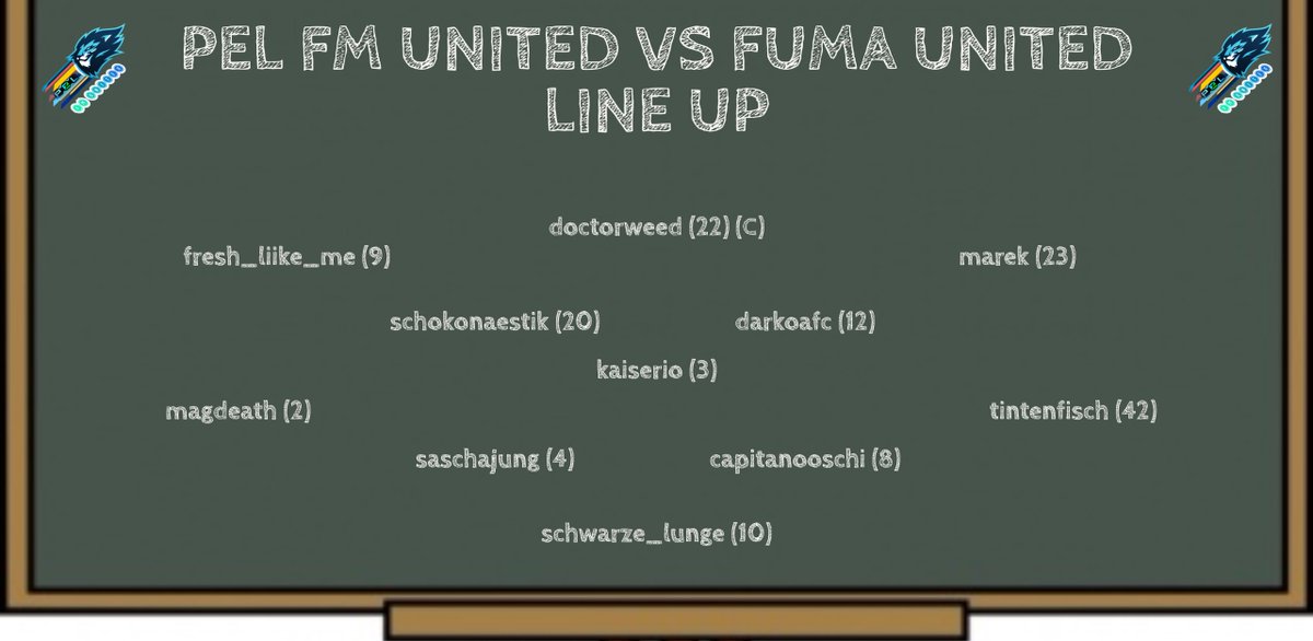 Unsere Startformation für die Ligaspiele in der <a href="/WapesLeague/">WAPES League 11vs11</a> Legend League vs <a href="/FumaUnited/">FUMAUnited</a>:
--> Live ab 22:30 Uhr twitch.tv/capitanooschi
#fullmanual #wapesleague #PES2021 #11vs11