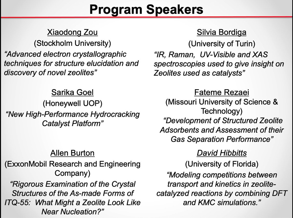 looking forward to all of these great #zeolite #catalysis and #separation talks tomorrow! no amtrak tickets needed!