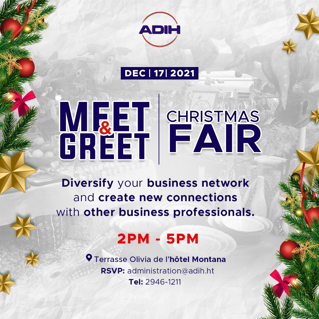 ADIHNews's tweet photo. DO NOT MISS IT !!!
#meetandgreet #Adih #adihmember #nationalproduction #christmasfair #buylocal #madeinhaiti #supportsmallbusiness https://t.co/rE85FdfMyR