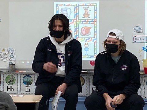 NorManBlizzJrA's tweet photo. Today Captain Bryden Sinclair and Brock MacDonald attended Opasquia School to read to the kids, We had a great time!  Thanks for having us! 

#OCNBlizzard #BlizzNation #ProudPastBrightFuture #communitysupport https://t.co/rhLqm5hast