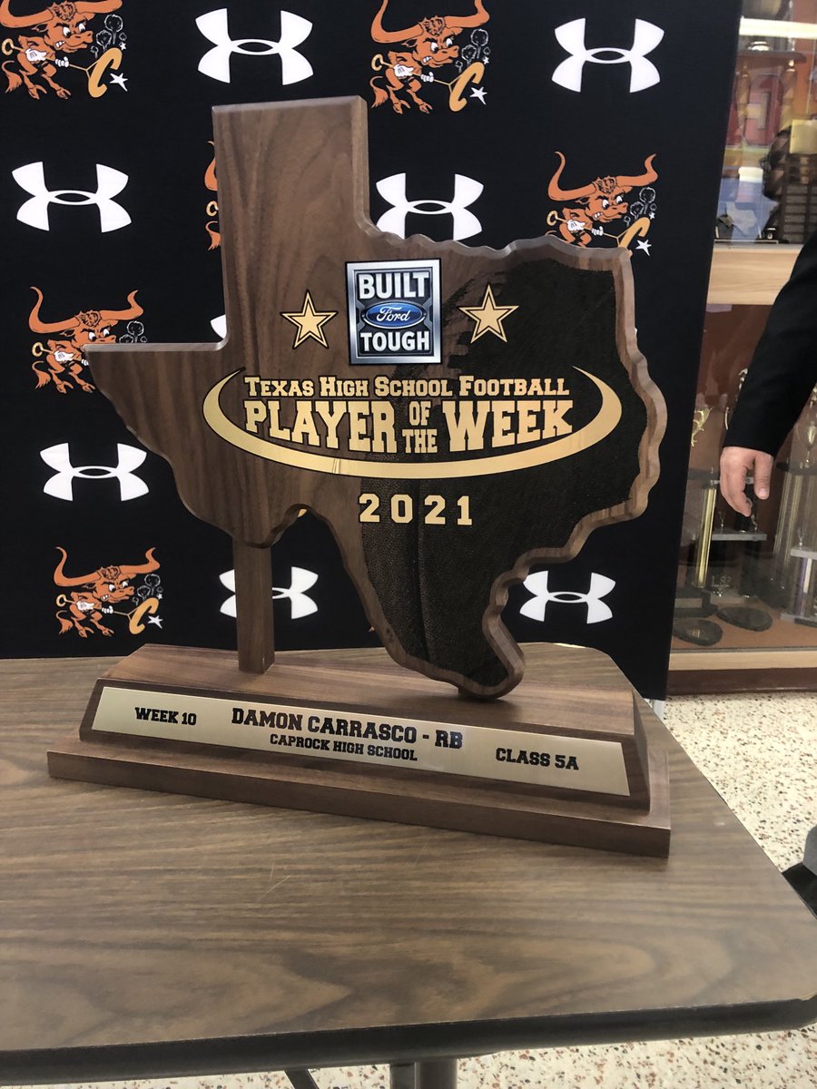Extremely grateful to ⁦<a href="/DamonCarrasco1/">Damon Carrasco</a>⁩ and all the RockBoys for adding this trophy to the Longhorn trophy case! #RockStrong