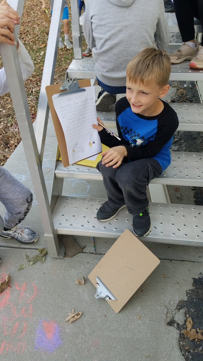 2nd grade writing! Giving each other feedback outside on December 2nd! #springfieldamazing