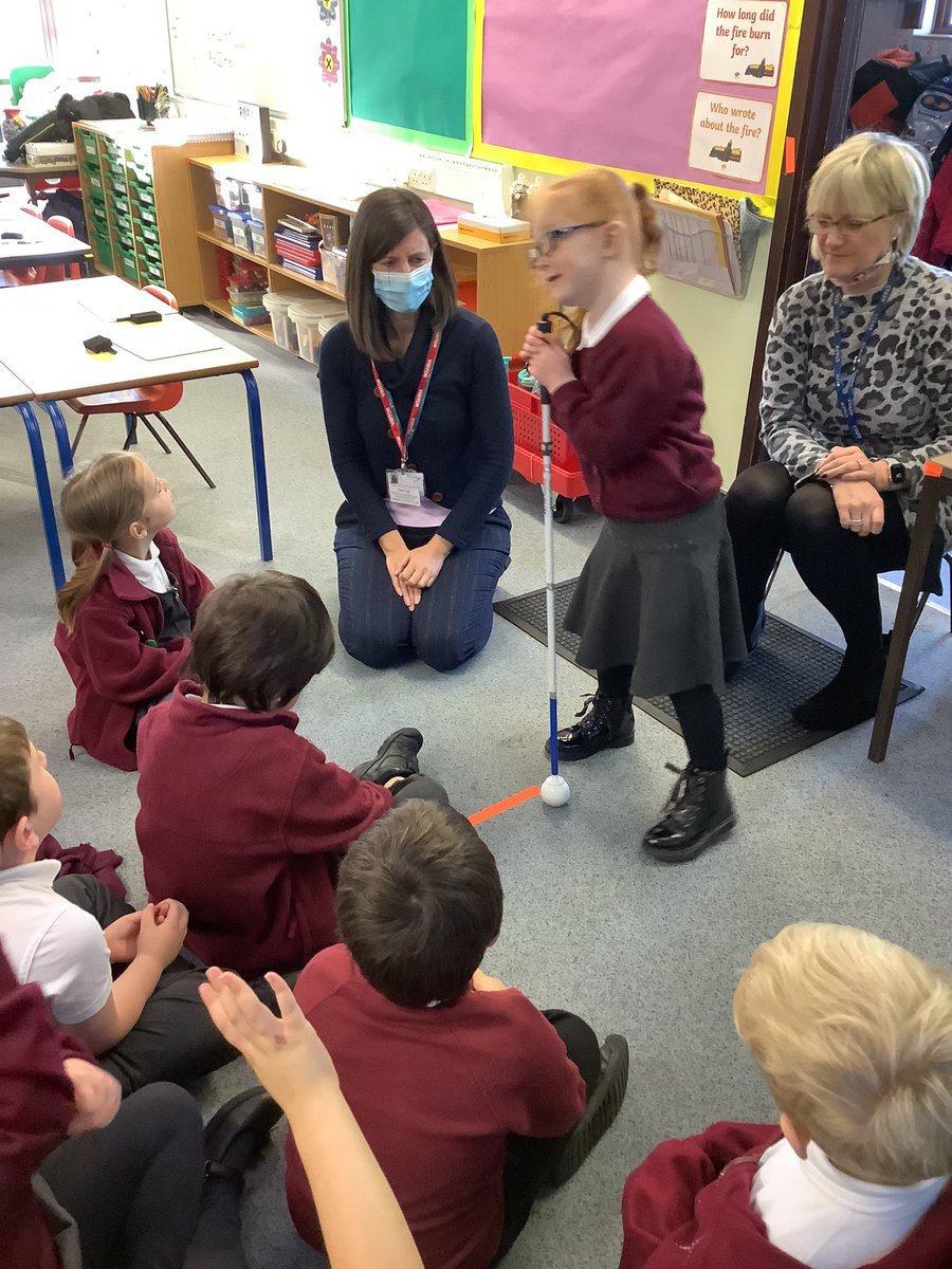 PuritonPrimary's tweet image. We really appreciated our visitor today, Sophie, from the Vision Team to educate us on canes. The children were very inquisitive about the use of a cane and understood how to support visually impaired individuals when using one. #RubyClass