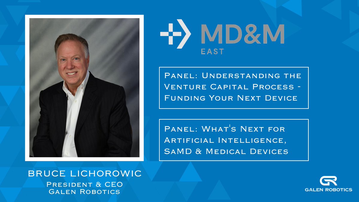 Our CEO, Bruce Lichorowic, is a panelist for MD&M East in New York on Tuesday, December 7 and Wednesday, December 8 at the @javitscenter . To register to attend, visit https://t.co/ihNNXf2WVu   be sure to add Dave's sessions to your Show Planner. https://t.co/IUQXLH6krj