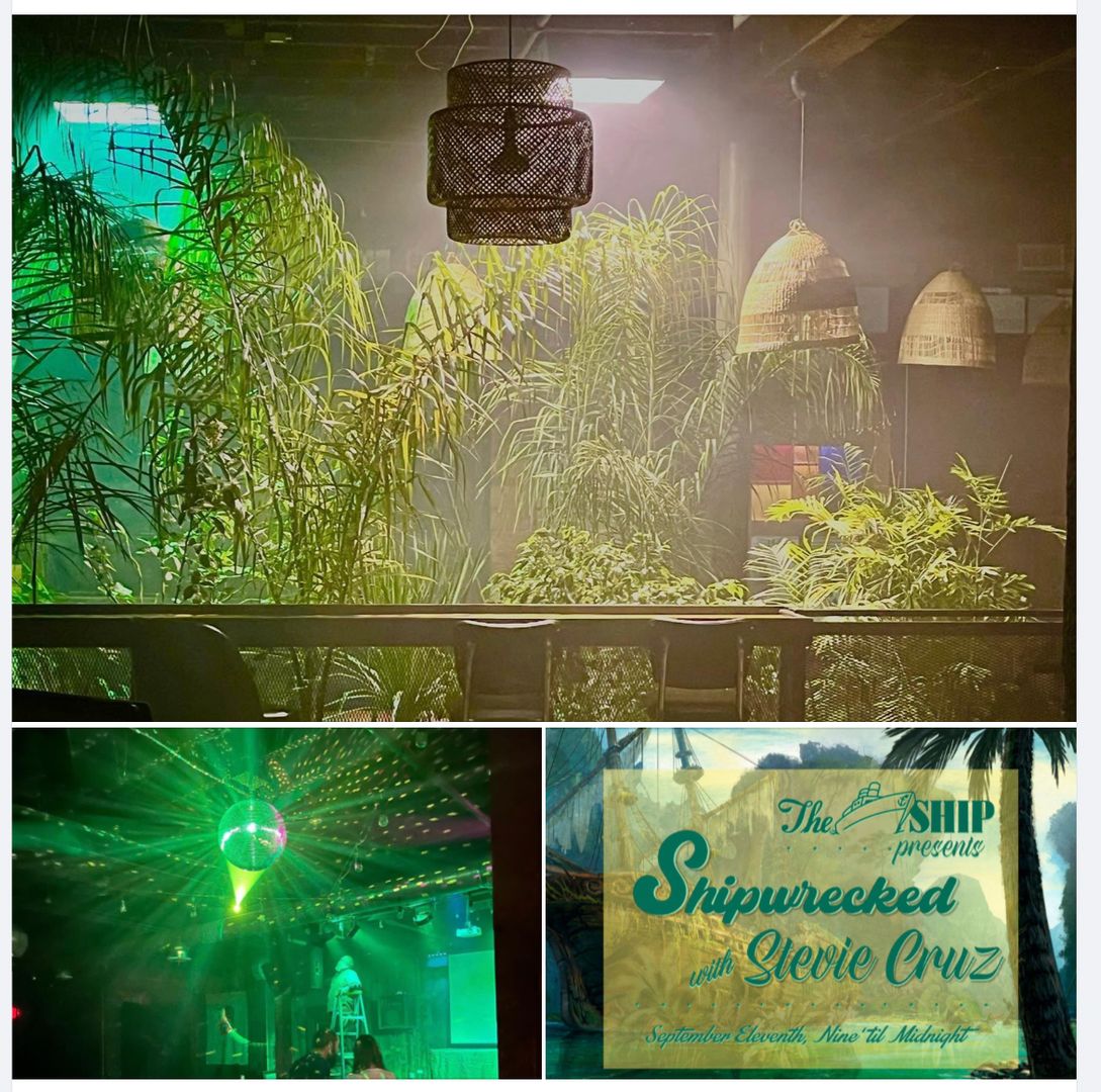 Stevie Cruz steers us into the weekend on Thursday nights with disco boogie vibes galore. Now with 100% miror ball and hazy jungle plants.
Showtime 8pm ~ Free Admission

#theshipkc #allelsethesea #jungleboogie