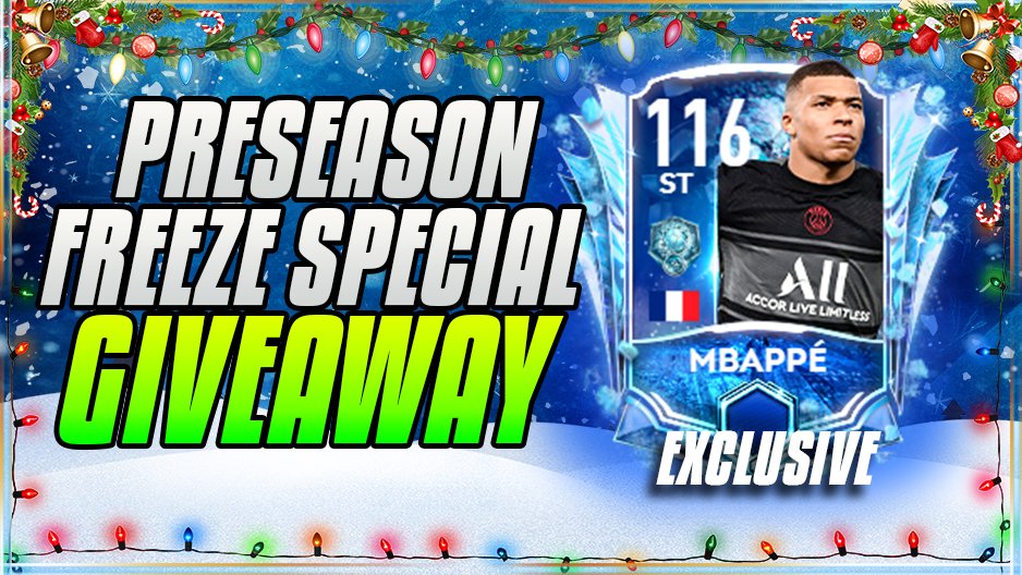 ❄️SORTEO ESPECIAL HELADA❄️ 

• 116 OVR MBAPPE Exclusivo

Para participar:
• Seguir a <a href="/HDWolvie/">WolvieHD</a> y @EAFIFAMOBILE
• RT a este tweet
• Etiqueta a un amigo

• Gracias a @EAFIFAMOBILE por el sorteo
• Finaliza el lunes a las 00h

#FIFAMobile
