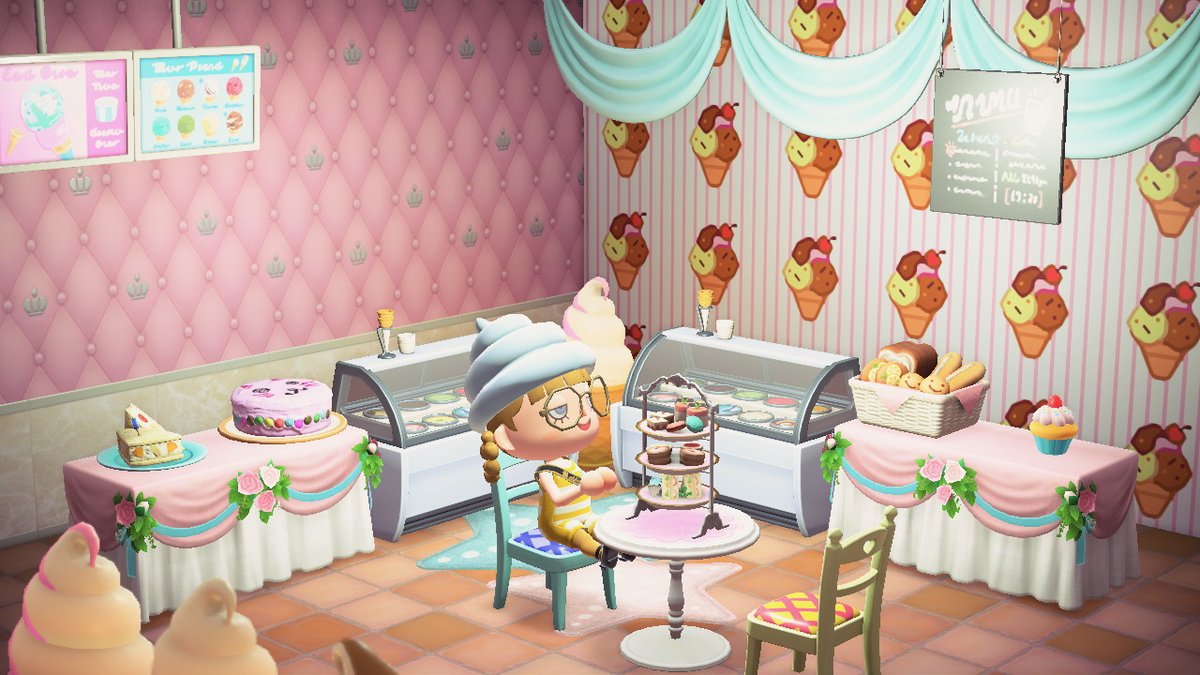 StephuAC's tweet image. I got carried away and made a little icecream parlour ^__^
 #AnimalCrossing #ACNH #NintendoSwitch
