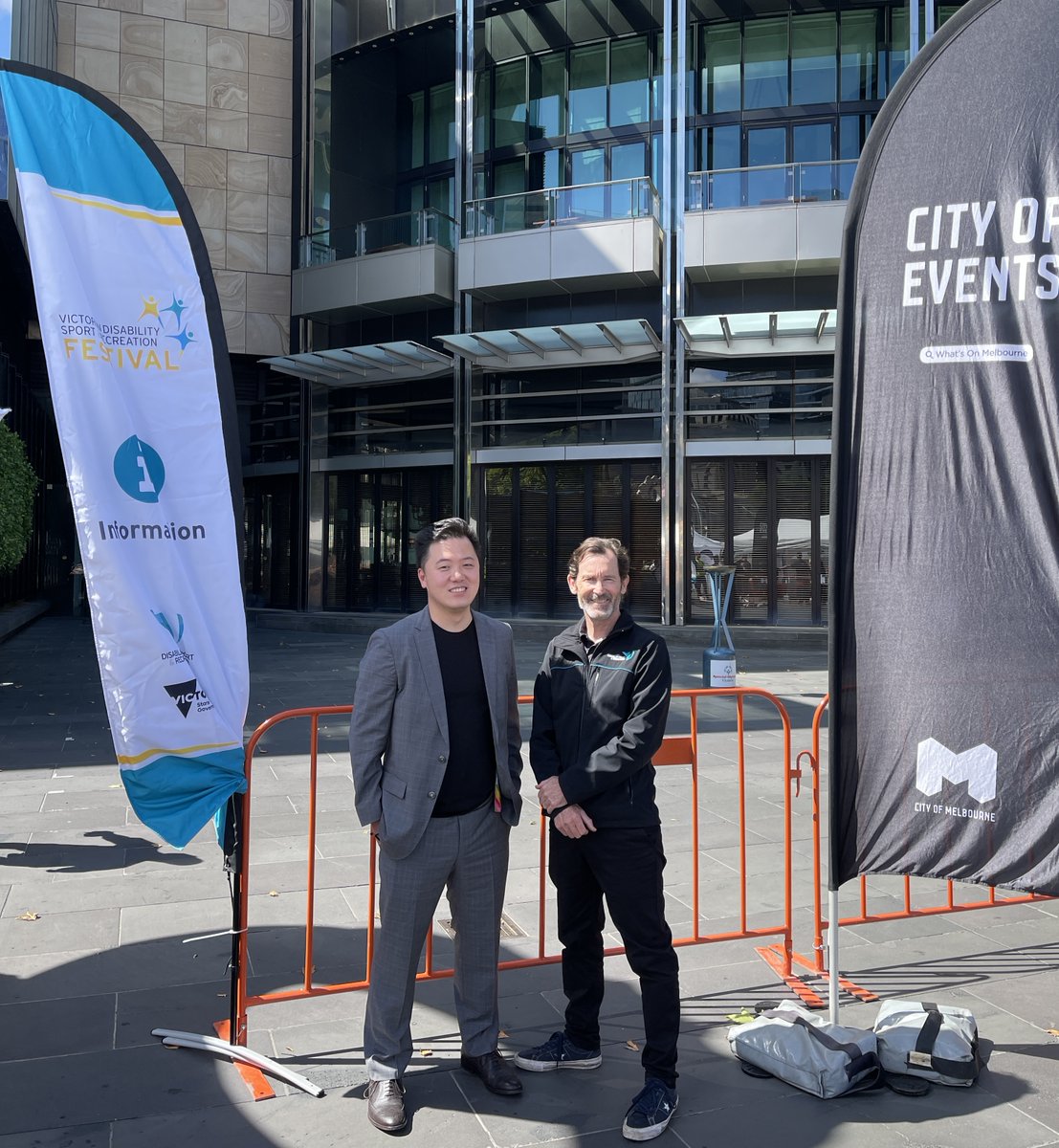disabilitysprt's tweet photo. The #DSRF Festival has been officially opened by CEO Richard Amon and @CityOfMelbourne Councillor Philip Le Liu this morning at Crown Riverwalk https://t.co/FQ5ZTHn2oZ