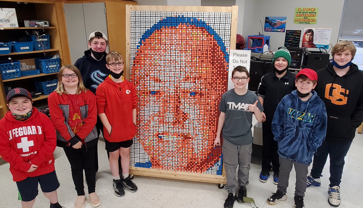 Our tribute to a local legend <a href="/RedSox/">Red Sox</a> #JerryRemy  #RubicksCube #mosaic #NMSLancersLead