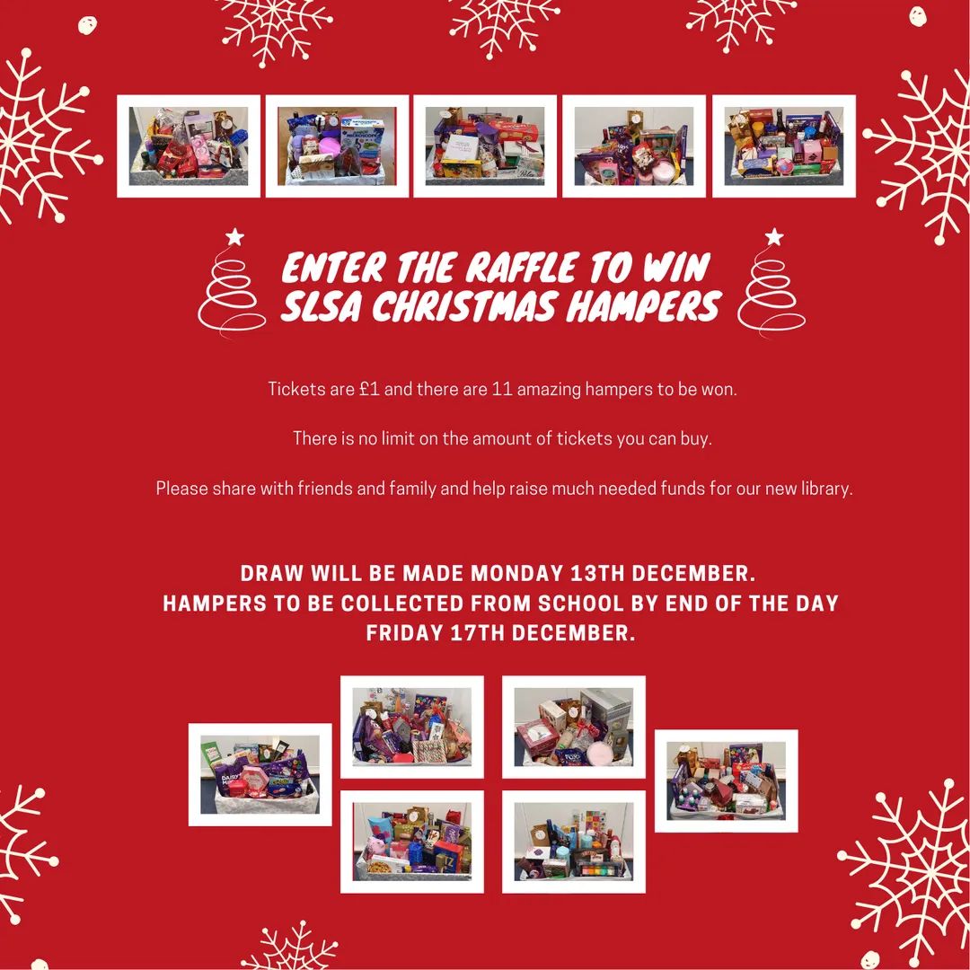 Hamper tickets are £1 and there are 11 amazing hampers to be won! Please share with friends and family. 
bit.ly/christmashampe…
<a href="/sandylaneBF/">Sandy Lane School</a> <a href="/SandyLaneFoxes/">Foxes Class</a> <a href="/sandy_nursery/">Nursery</a> <a href="/SandyLaneYearR/">Sandy Lane Reception</a> <a href="/year1SL/">Sandy Lane Year 1</a> <a href="/Year2SandyLane/">Sandy Lane Year 2</a> <a href="/SandyLaneYear3/">Sandy Lane Year 3</a> <a href="/sandylaneY4/">Sandy Lane Year 4</a> <a href="/sandylaneyr5/">Sandy Lane Year 5</a> <a href="/sandylaney6/">Sandy Lane Year 6</a>
