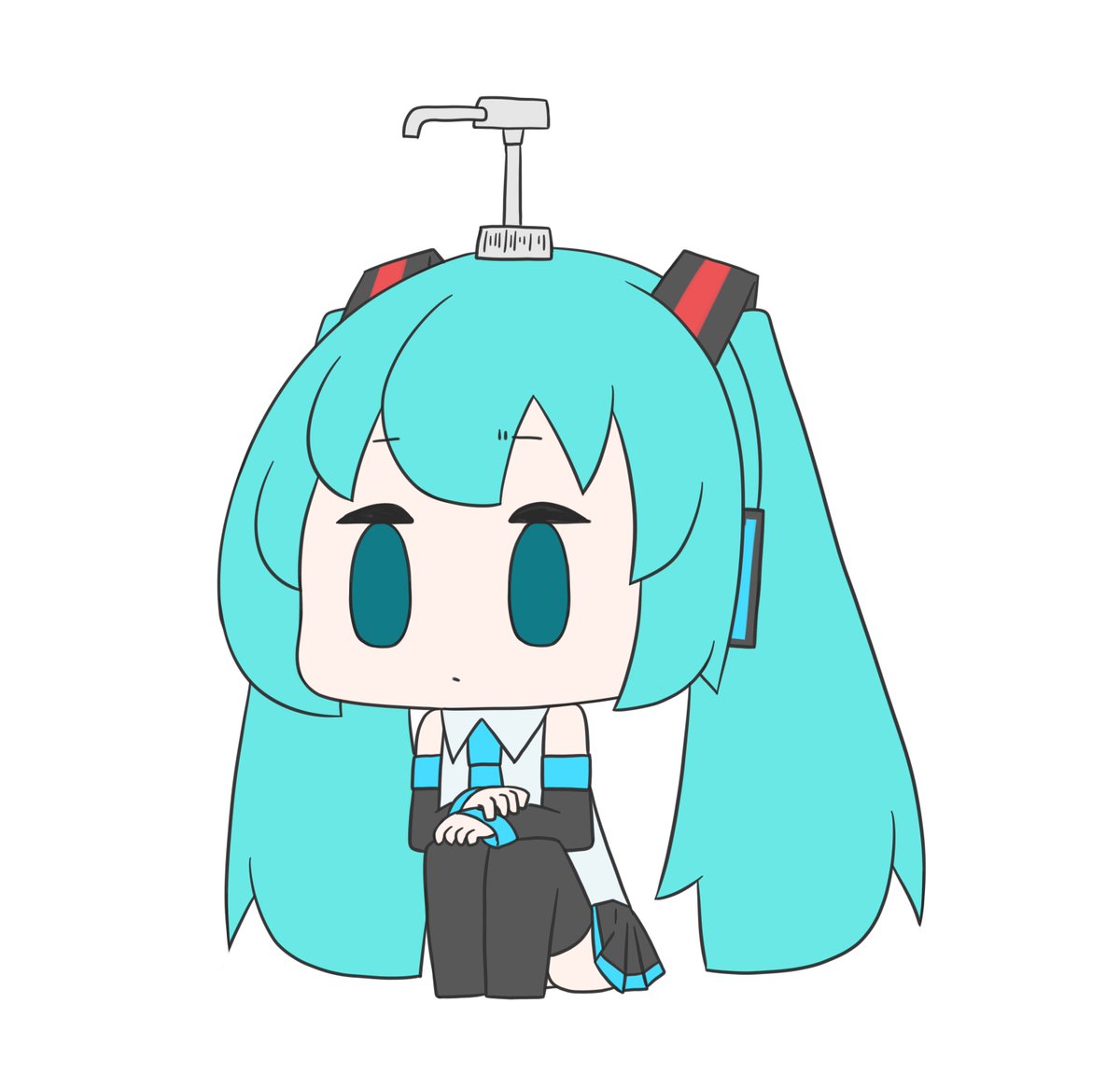 初音ミク 「今日も一日 」|はつねネガメのイラスト