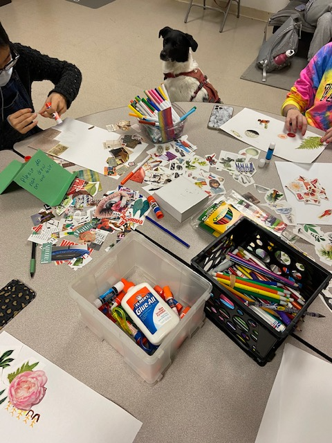 HopedaleBridge's tweet photo. Expressive Art Therapy today- thank you Sammi and Giovanna! #drawyourhappyplace https://t.co/F5lzO4kXdI