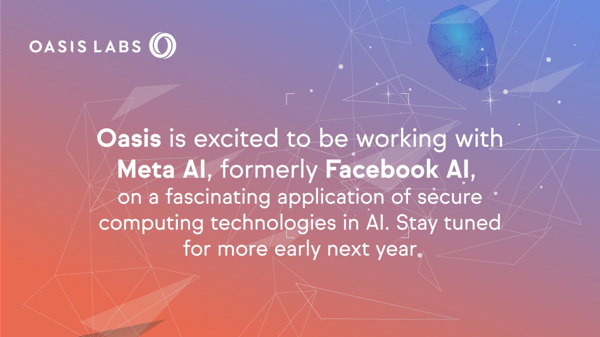 CryptoSwim's tweet photo. So there have been a lot of questions regarding what the @OasisLabs and @MetaAI partnership entails. The exact details of the partnership have not been announced, but I wanted to do a quick thread to show some of the things the @OasisProtocol offers enterprise partners. #web3 https://t.co/7f80fJ2glU
