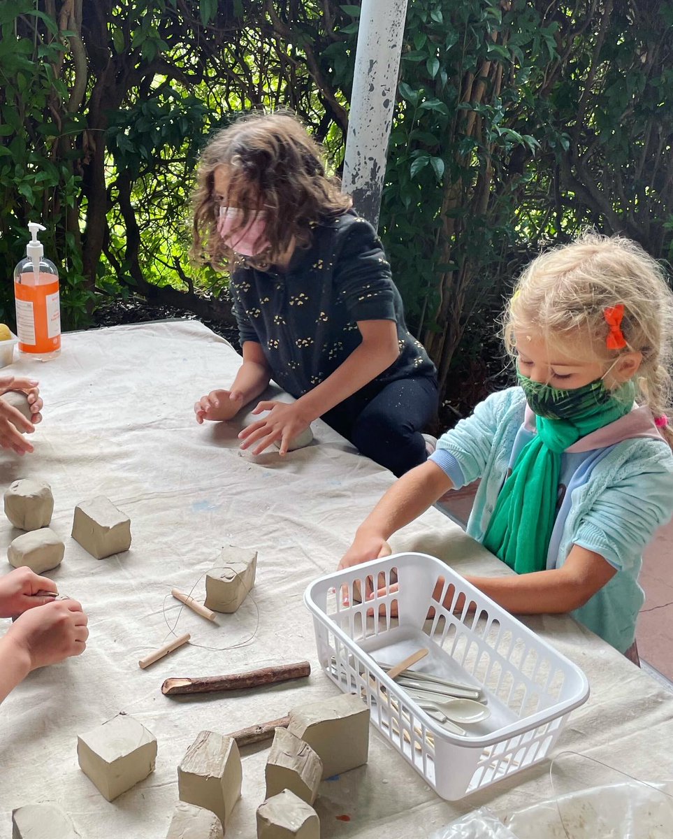 imaginationlab1's tweet photo. This week we were visited by ceramic experts, Corinna and Sally, who showed us how to make ceramic totems that represent us as individuals. We will be stacking them to create a community totem pole as part of our Native American History Museum coming soon. Stay tuned! #ceramics https://t.co/q5UfdDtqUt