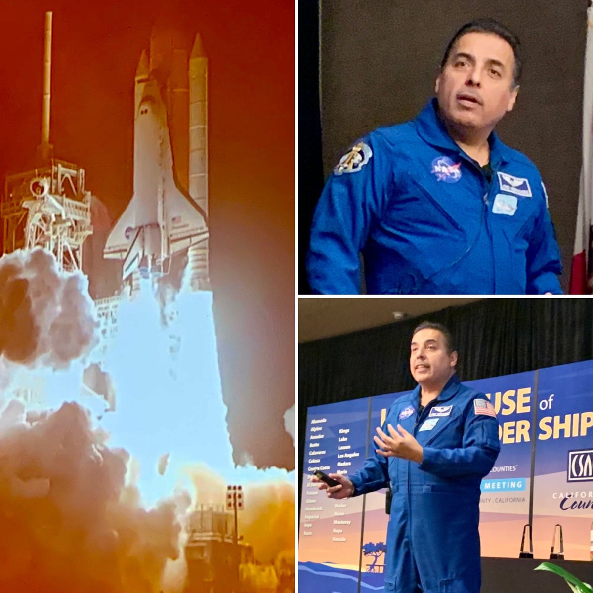 CSAC_Counties's tweet photo. Not many people can say they have circled the Earth 217 times but Keynote Speaker NASA engineer José Hernández can! From his humble beginnings picking beets in #SanJoaquinCounty to flying in outer space, José shares his story with our #CACounties. @Astro_Jose @SJGov #CSACAM2021 https://t.co/5ixXwOhQrg